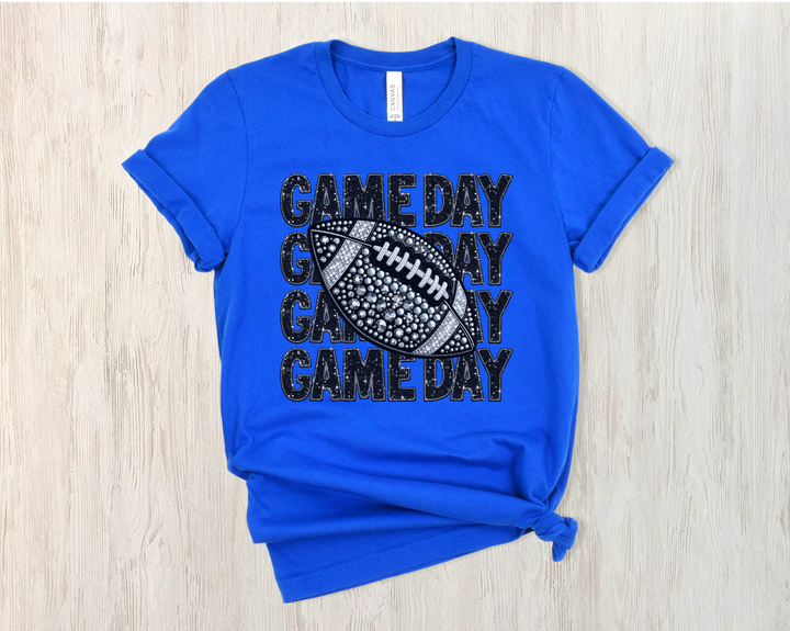 Stacked Faux Glitter Game Day DTF Print