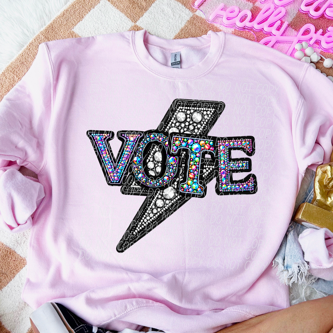 Faux Bling Vote DTF Print