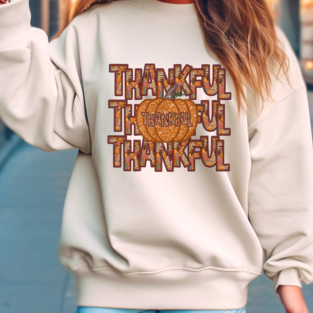 Thankful x 3 Pumpkin DTF Print