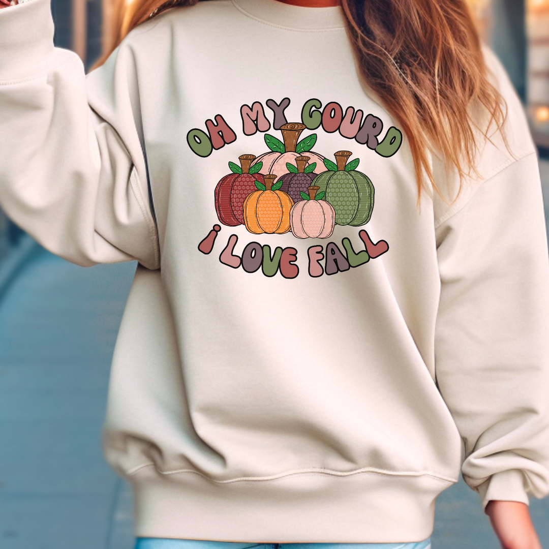 Oh my Gourd I love Fall Retro DTF Print