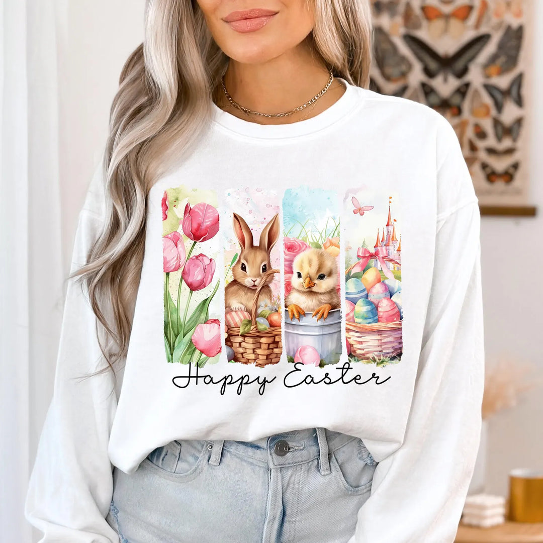 Picture Perfect Happy Easter WHITE Sweatshirt