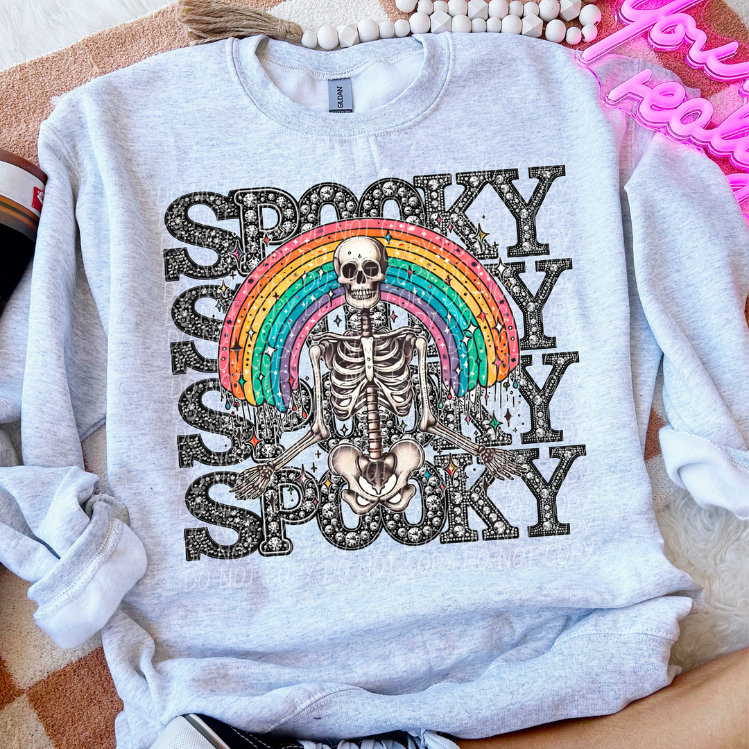 Faux Bling Stacked Spooky DTF Print