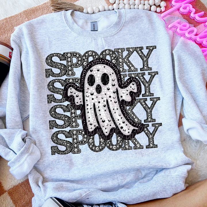 Faux Bling Stacked Spooky DTF Print