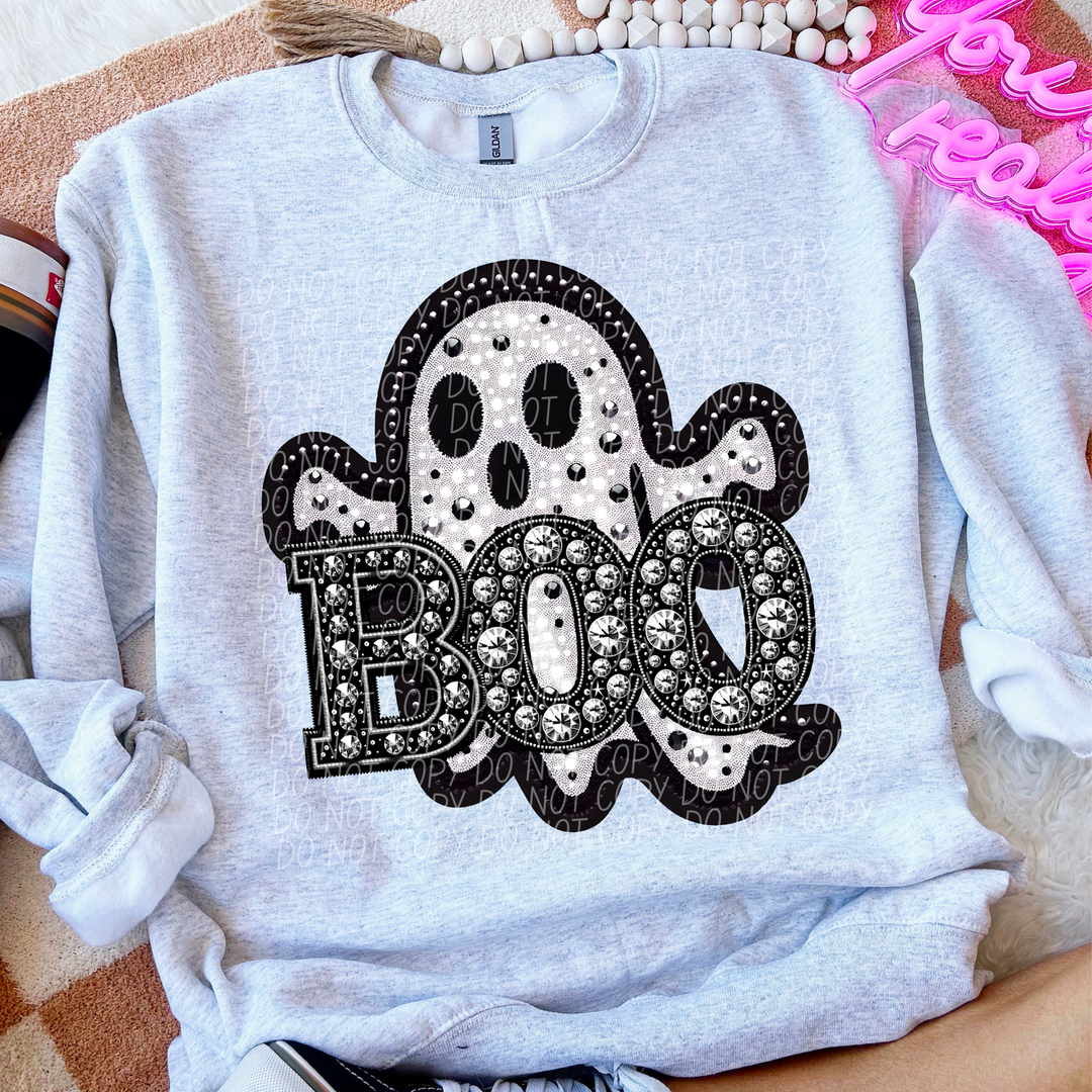 Rhinestone Boo Ghost DTF Print