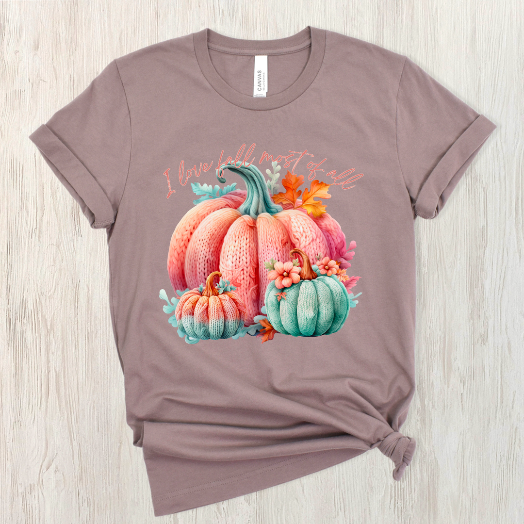 Pastel Pumpkins I Love Fall Most Of All DTF Print