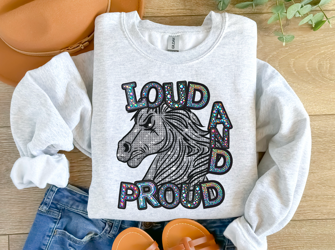 Loud and Proud Faux Bling Mascots DTF Print