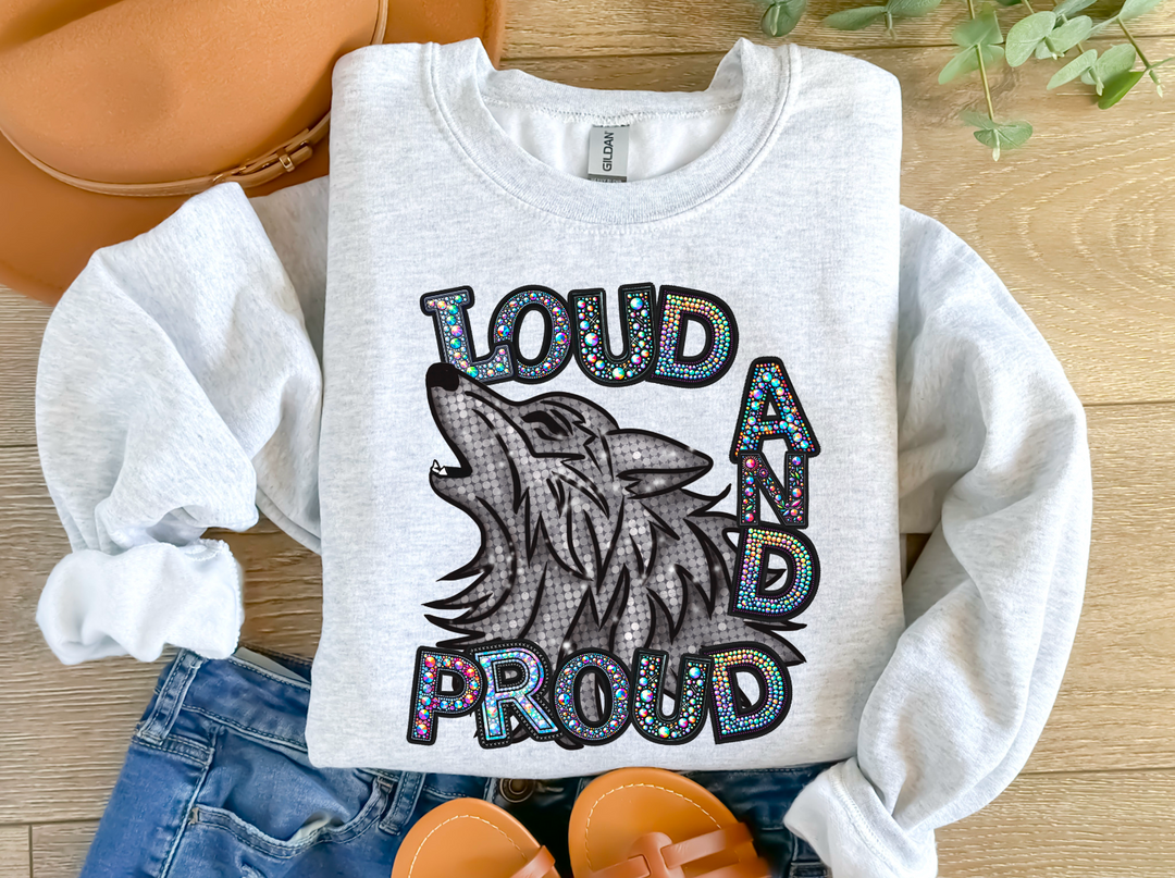 Loud and Proud Faux Bling Mascots DTF Print