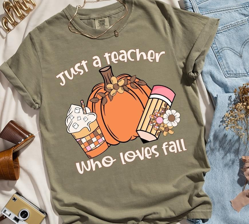 Just a Teacher Who Loves Fall DTF Print