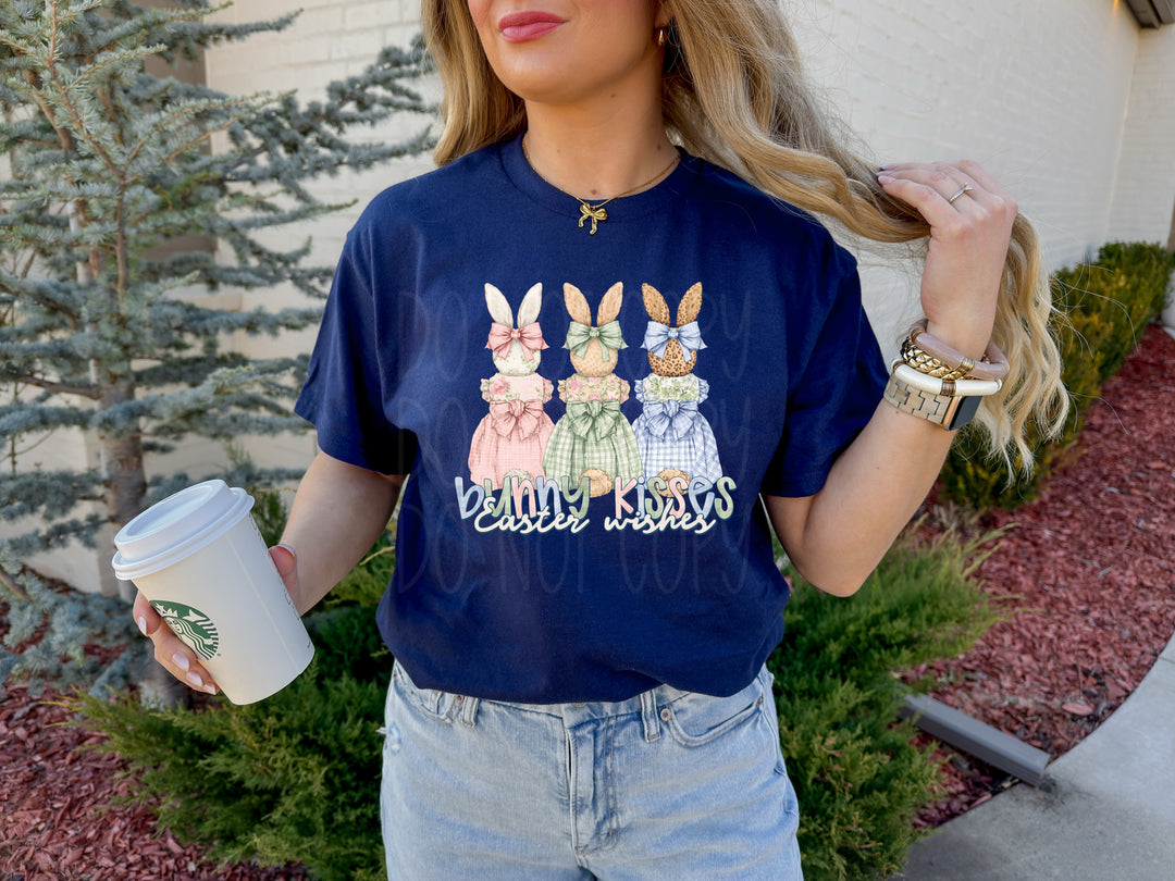 Bunny Kisses Easter Wishes DTF Print