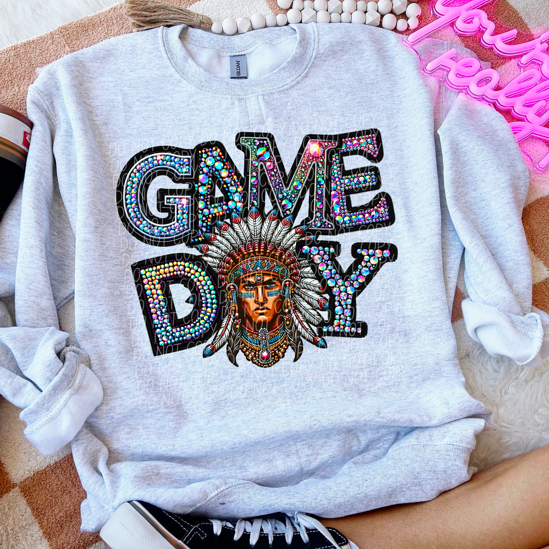 Faux Bling Game Day Mascot DTF Print