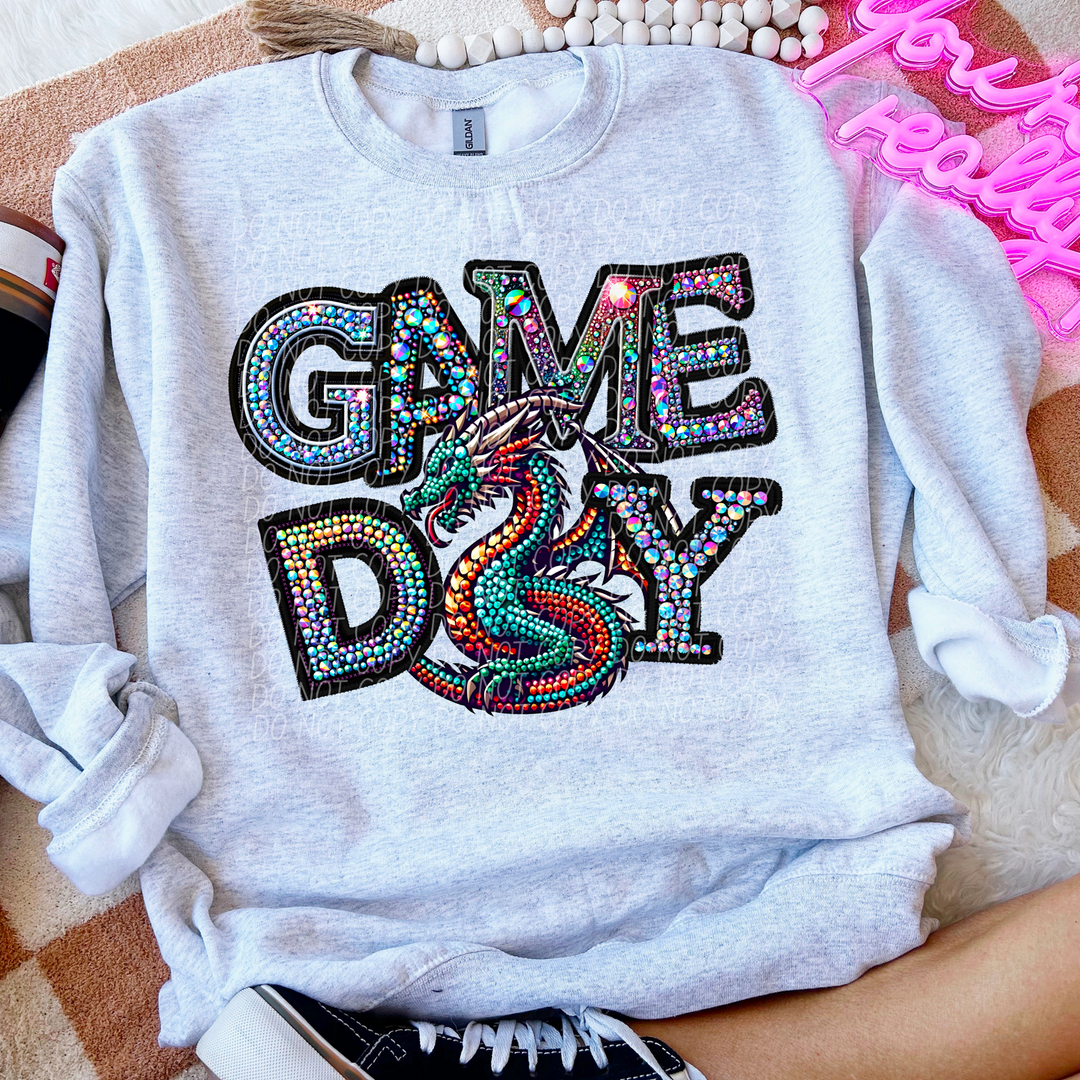 Faux Bling Game Day Mascot DTF Print