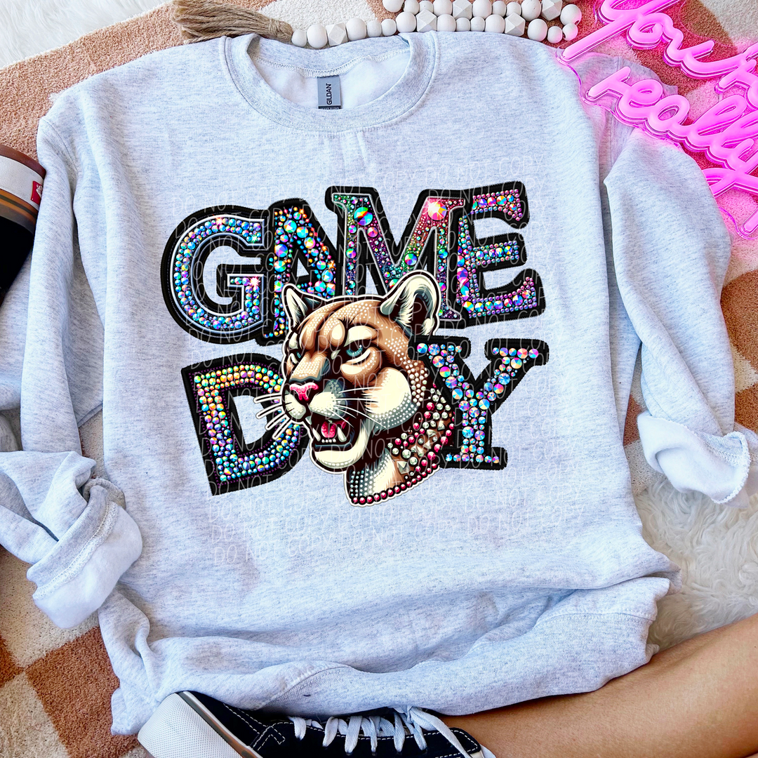 Faux Bling Game Day Mascot DTF Print