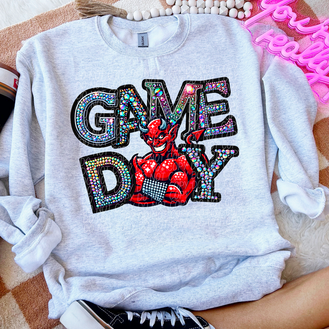 Faux Bling Game Day Mascot DTF Print