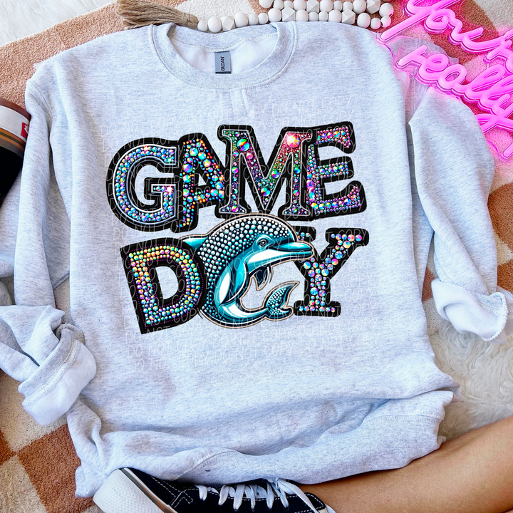 Faux Bling Game Day Mascot DTF Print