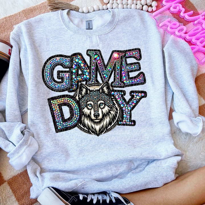 Faux Bling Game Day Mascot DTF Print