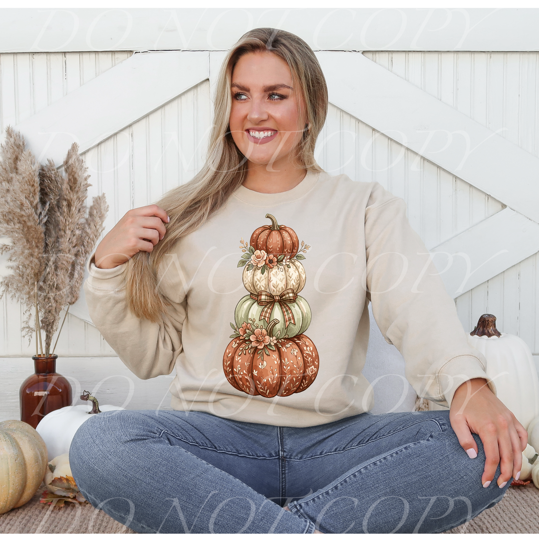 Stacked Pumpkins DTF Print