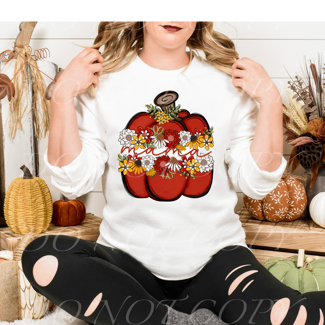 Fall Split Pumpkin Mama DTF Print