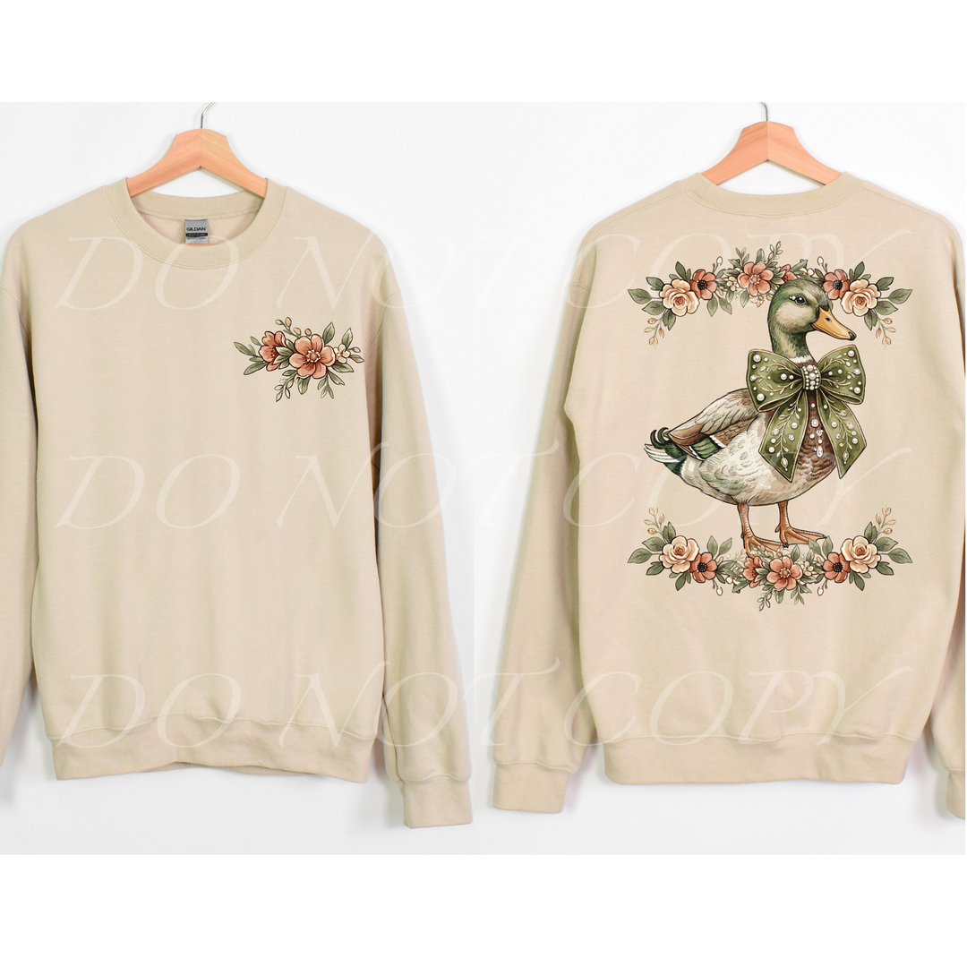 Mallard And Flowers DTF Print