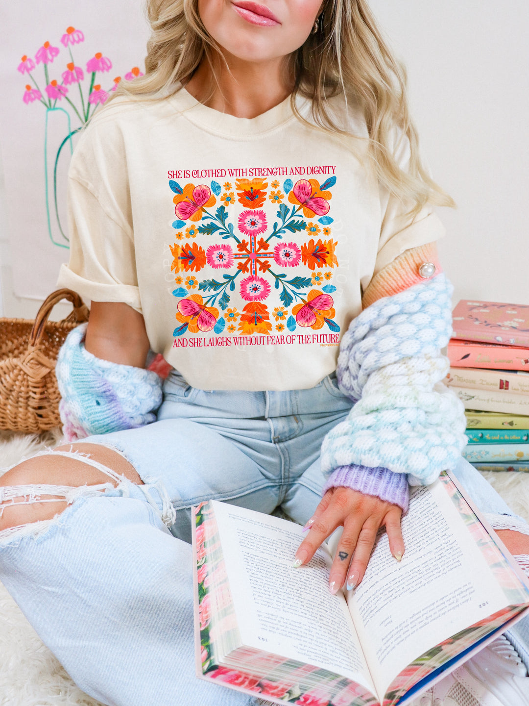 She is Clothed in Strength DTF Print