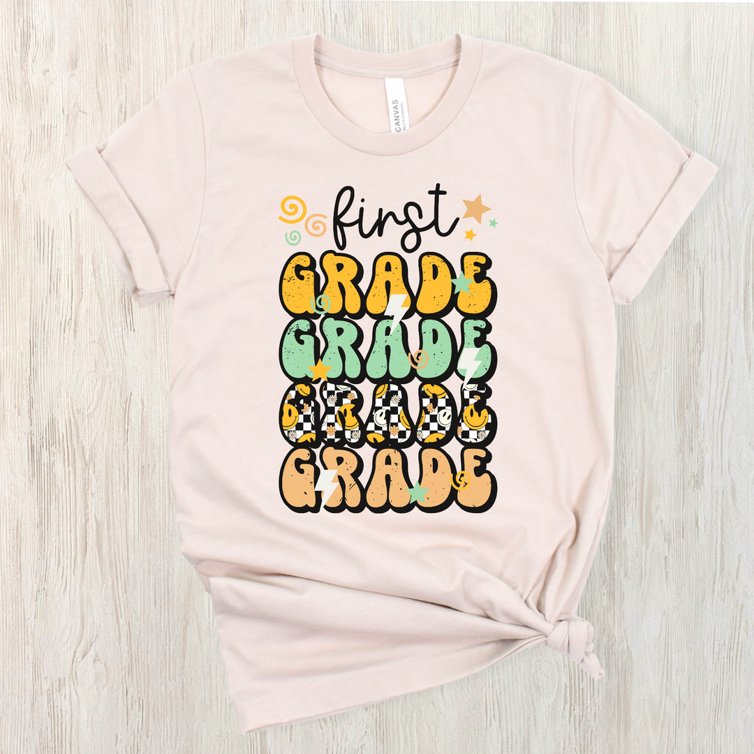 Groovy Checks Grade Levels DTF Print