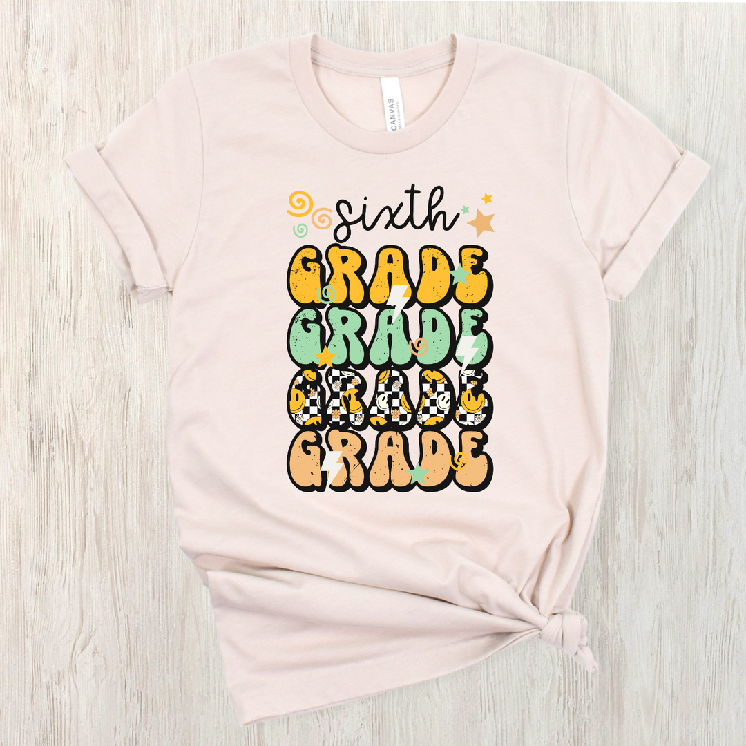 Groovy Checks Grade Levels DTF Print