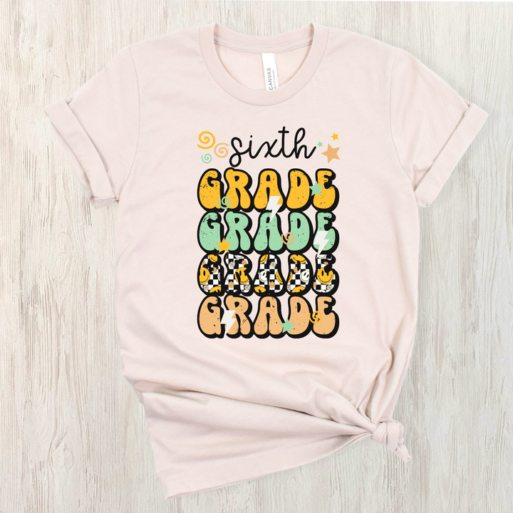 Groovy Checks Grade Levels DTF Print