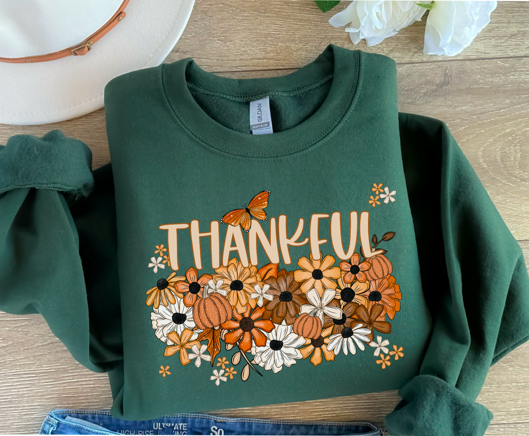 Floral Fall Thankful DTF Print