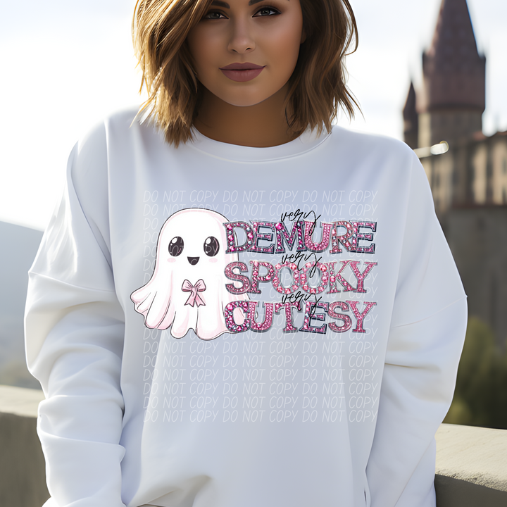 Very Demure Very Spooky Very Cutesy Ghost DTF Print