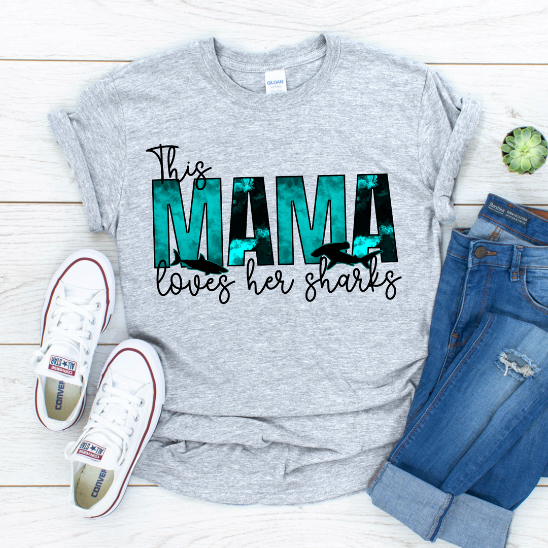 Loves Her Sharks DTF Print