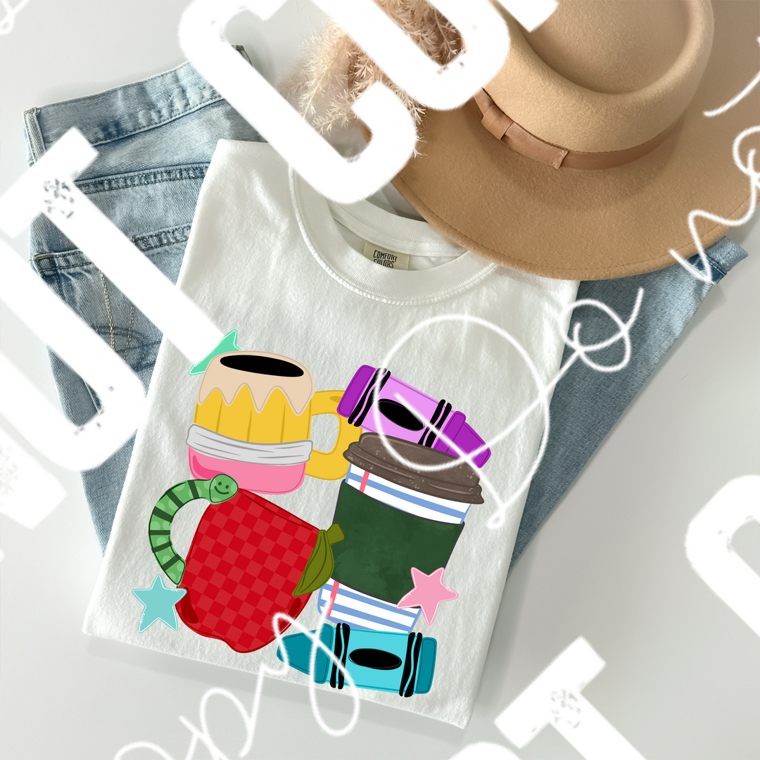 Coffee And Crayons DTF Print