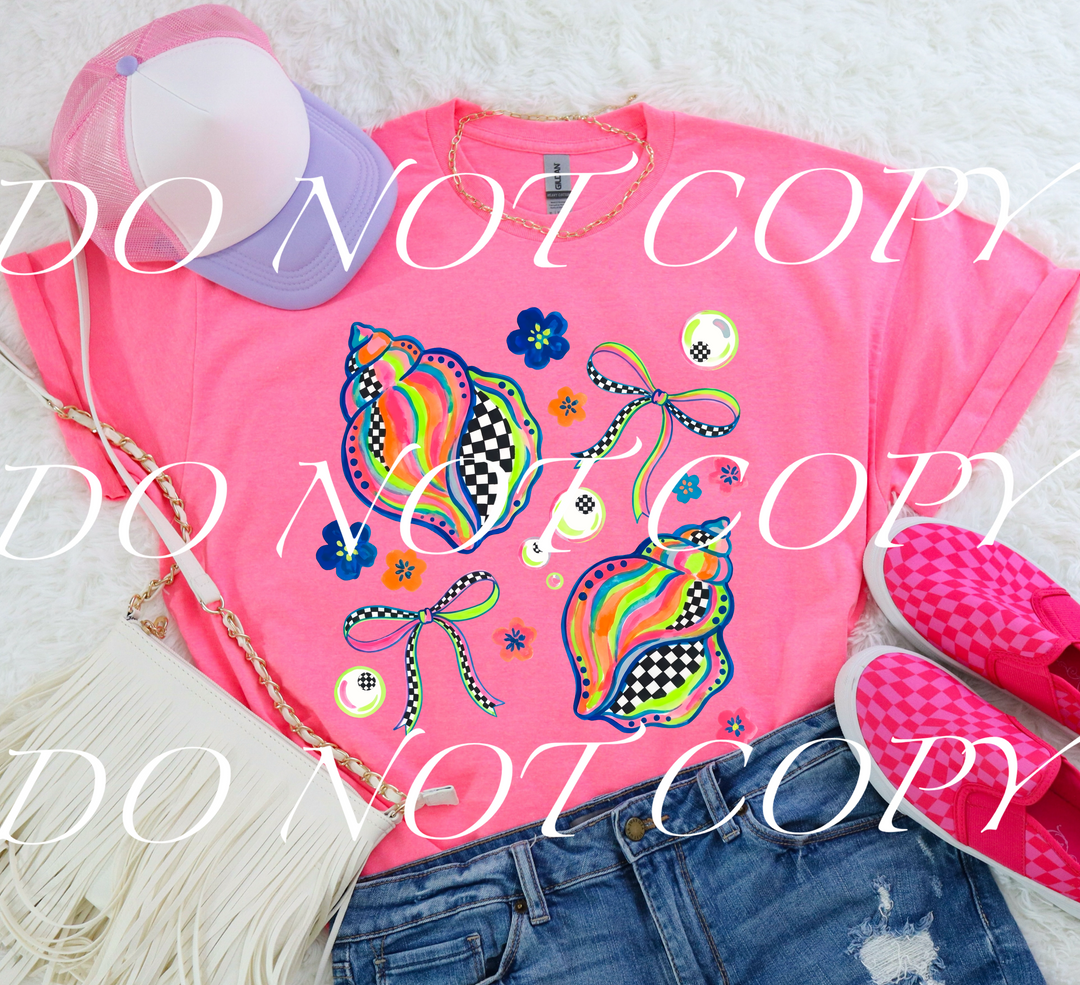 Neon Shells DTF Print