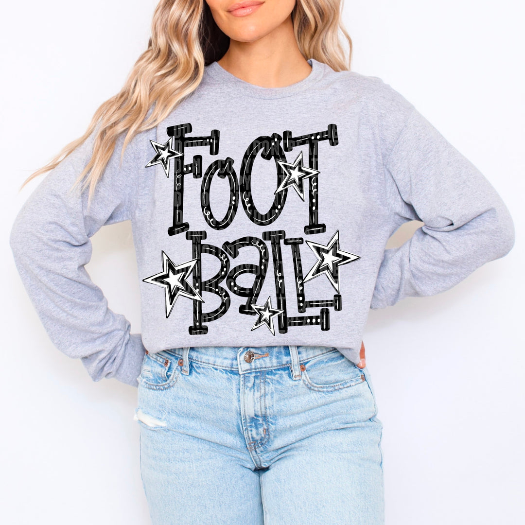 Football Doodle Typography DTF Print