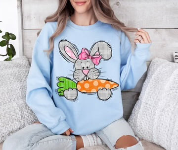 Easter Bunny with Carrot DTF Print