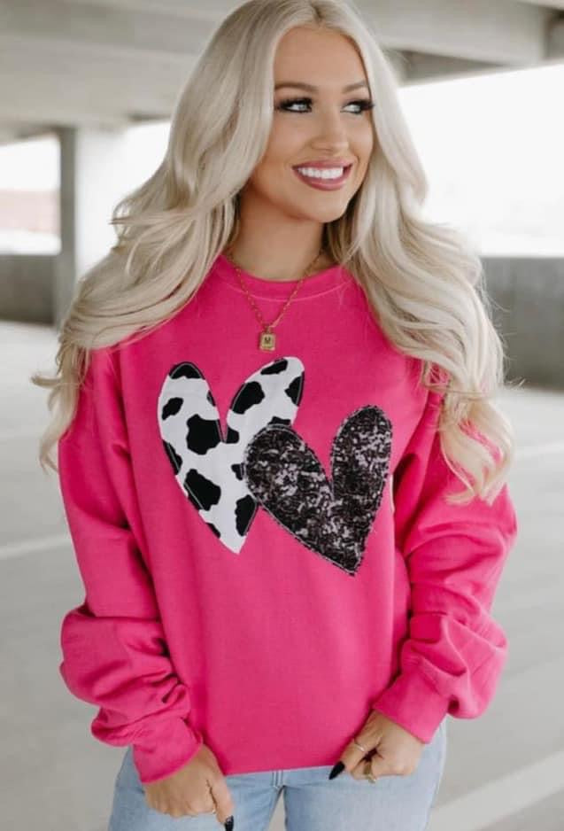 Real Sequin Heart Sweatshirt