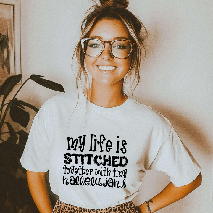Stitched With Tiny Hallelujahs DTF Print
