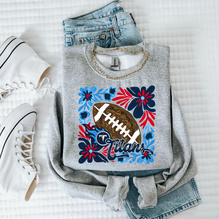 Floral Football DTF Print