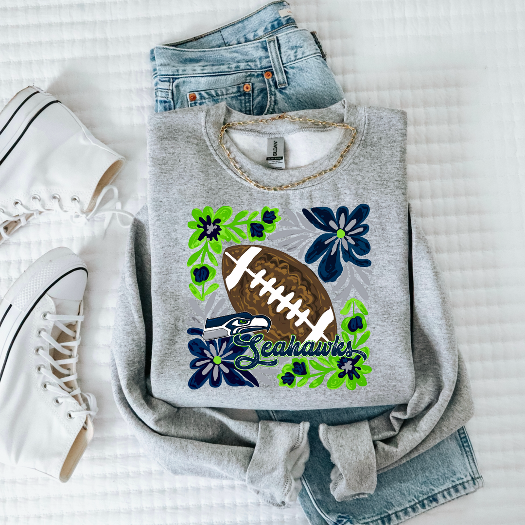 Floral Football DTF Print