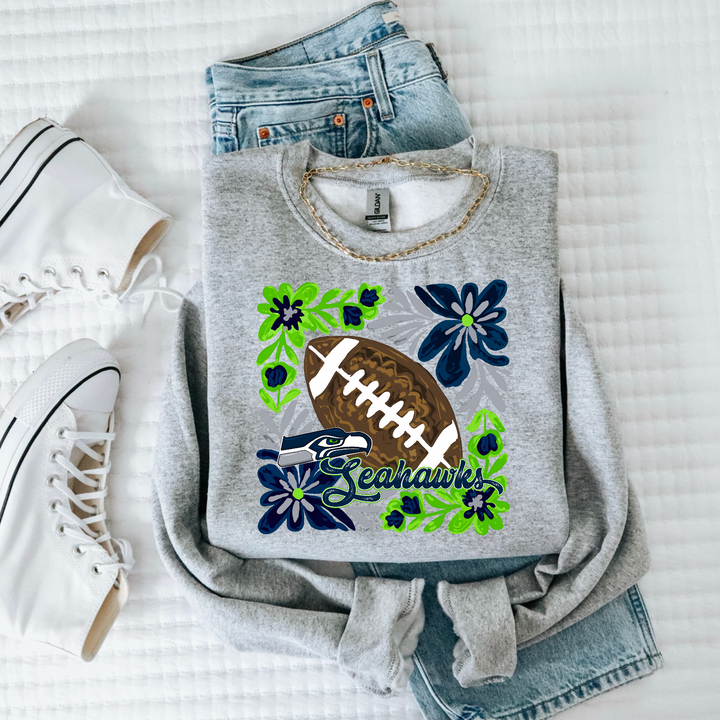 Floral Football DTF Print