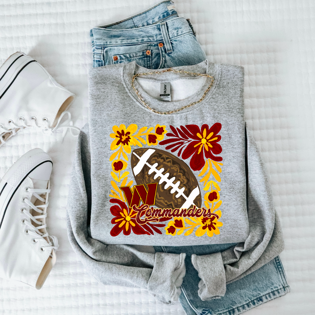Floral Football DTF Print