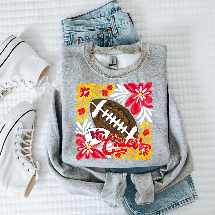Floral Football DTF Print