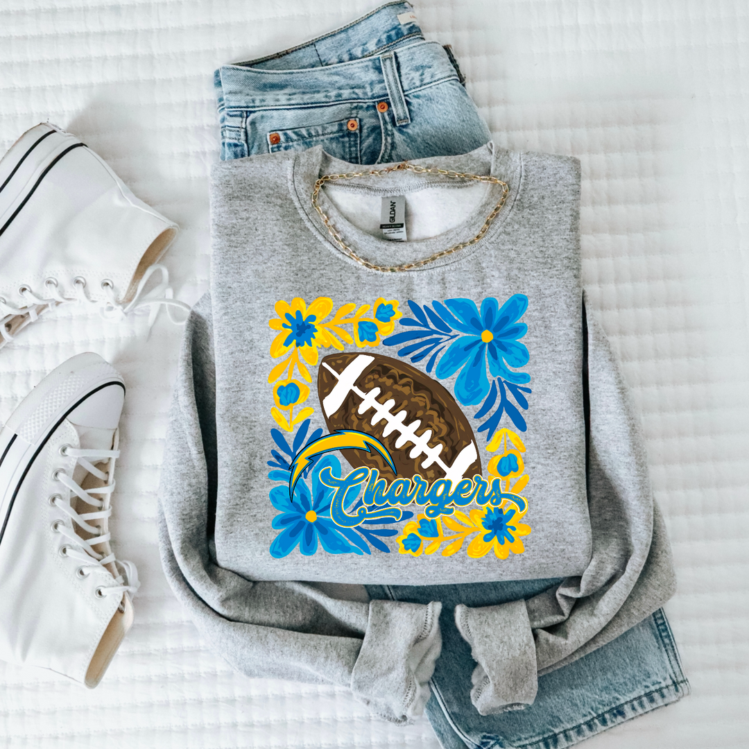 Floral Football DTF Print
