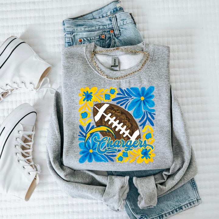 Floral Football DTF Print