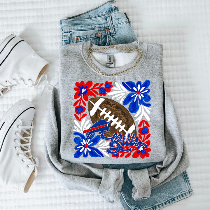 Floral Football DTF Print