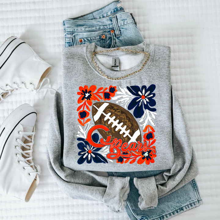 Floral Football DTF Print