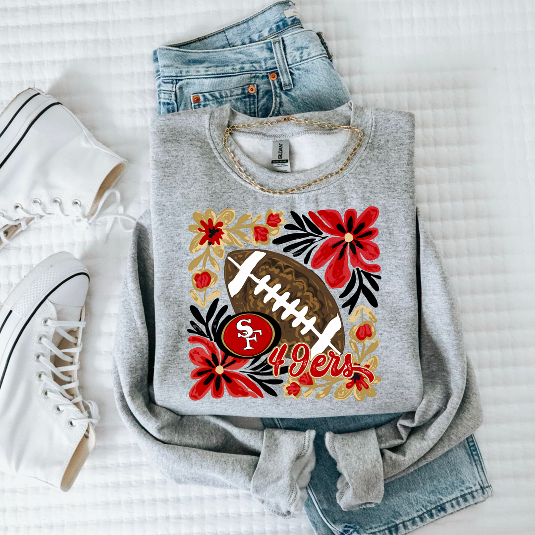 Floral Football DTF Print