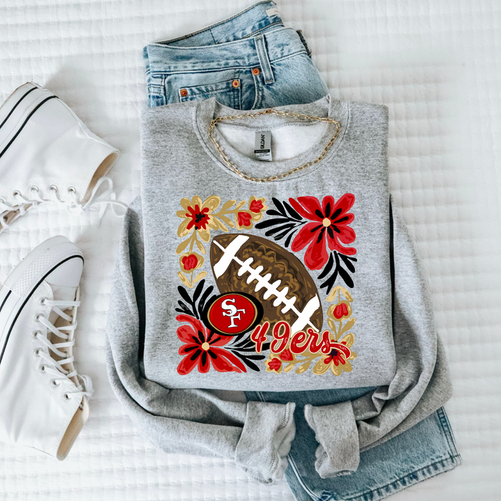 Floral Football DTF Print
