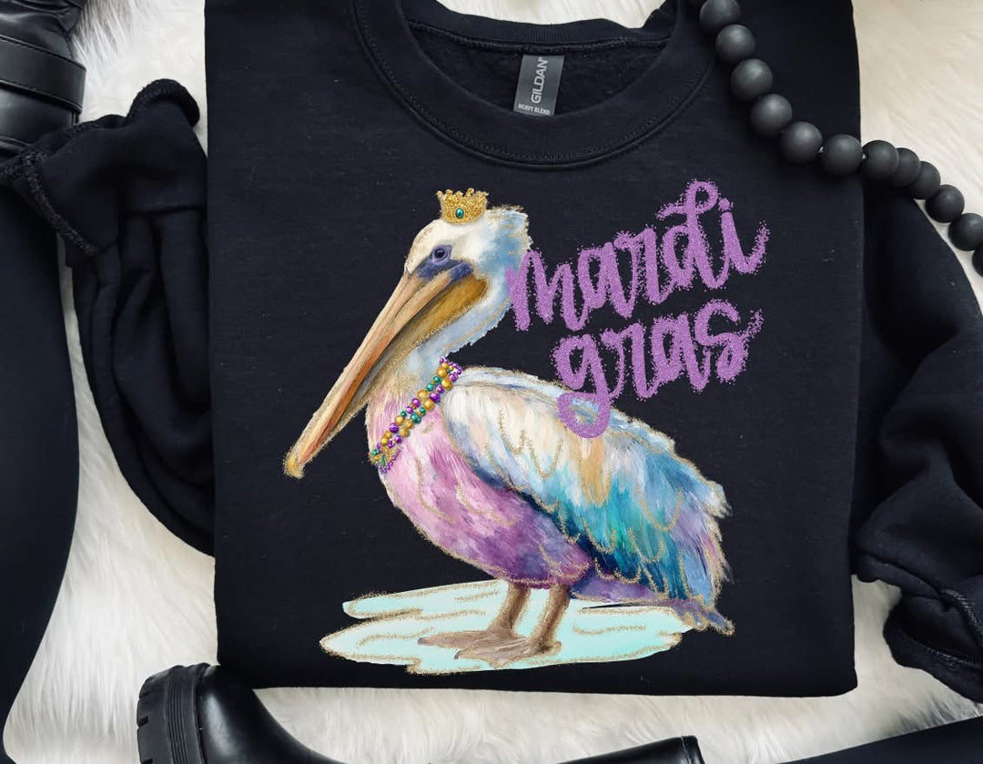 Mardi Gras Pelican DTF Print