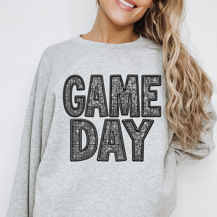 Faux Glitter/Embroidery Game Day DTF Print