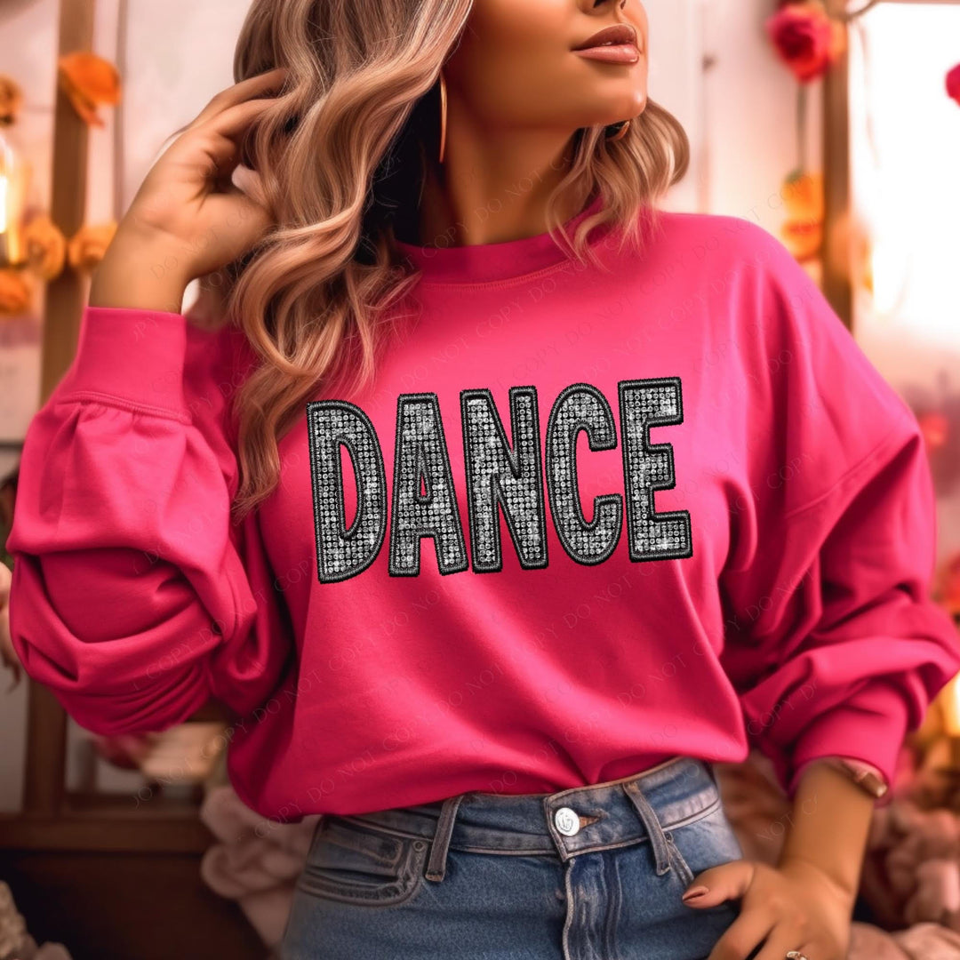 Faux Glitter/Embroidery Dance DTF Print