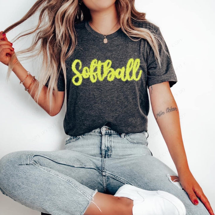 Faux Tinsel Softball DTF Print